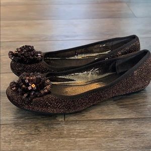 Style & Co 6.5 Brown Sparkly Flats